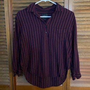 Black & burgundy blouse